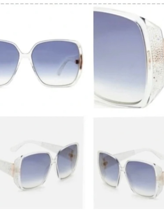 JIMMY CHOO OVERSIZED SQUARE SHAPE ULTRA FINE ROCK CRYSTALS INSERTS ON TEMPLES main image 5
